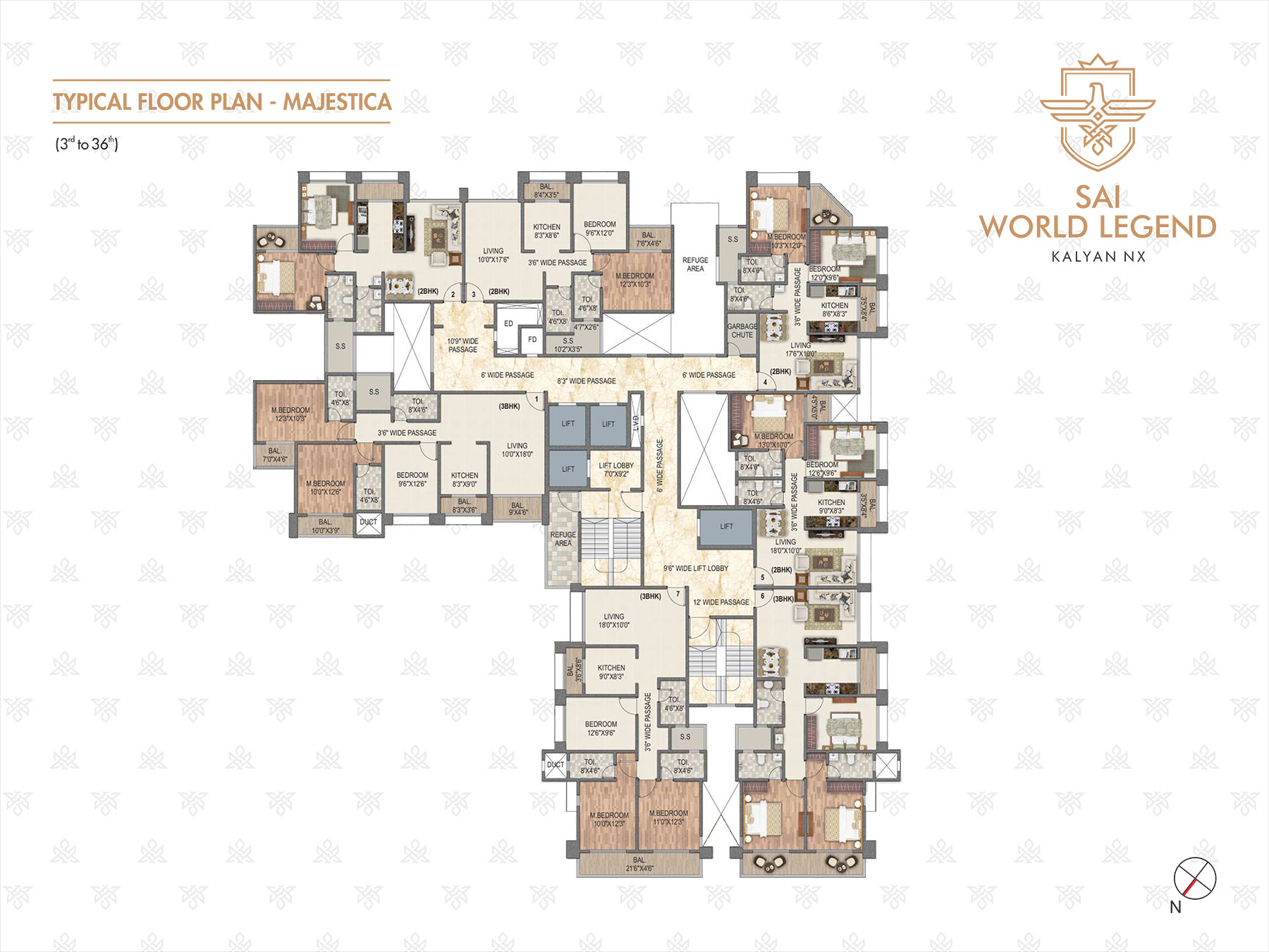 TYPICAL FLOOR PLAN MAJESTICA 3rd to 36th