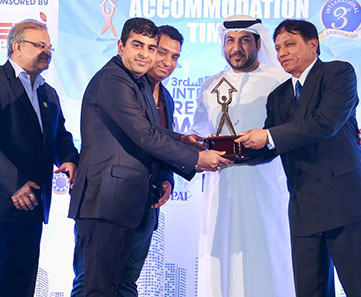 Accomodation Times Awards Dubai, 2017MD of Paradise Group, Shri. Manish Bathija is awarded as the Best Developer of the year.